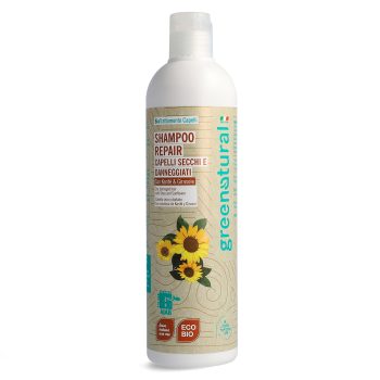 Bio shampoo per capelli secchi e danneggiati da sole, vento, salsedine, prodotti chimici e trattamenti vari.