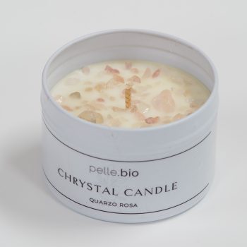Crystal Candle Quarzo Rosa Pelle.Bio
